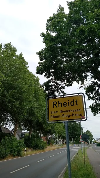 Ortseingangsschild Rheidt, Stadt Niederkassel im Rhein-Sieg-Kreis