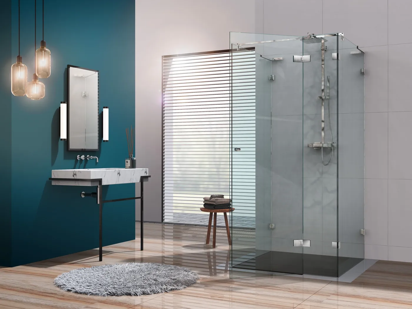 Glasschiebetür mit Beschlagsystem Fardello